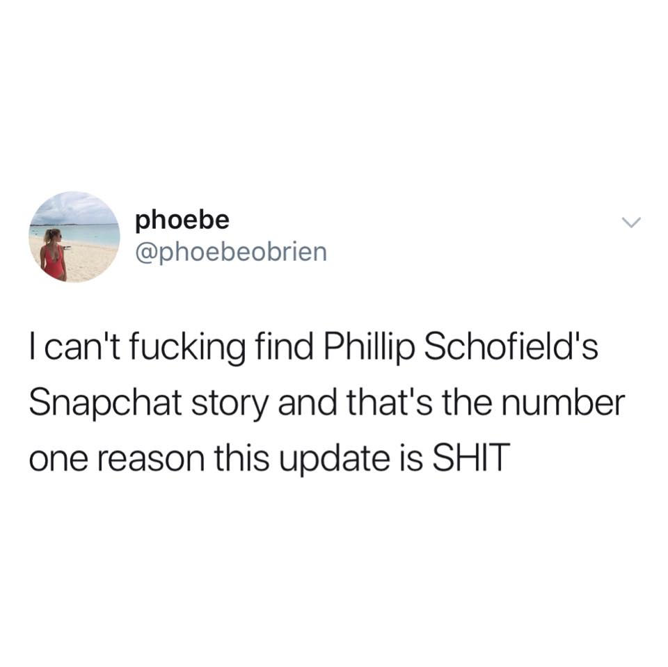 lynseybrownlie's tweet photo. @Schofe There's never been a truer statement, sort it out @Snapchat https://t.co/dLaTaXIvCQ