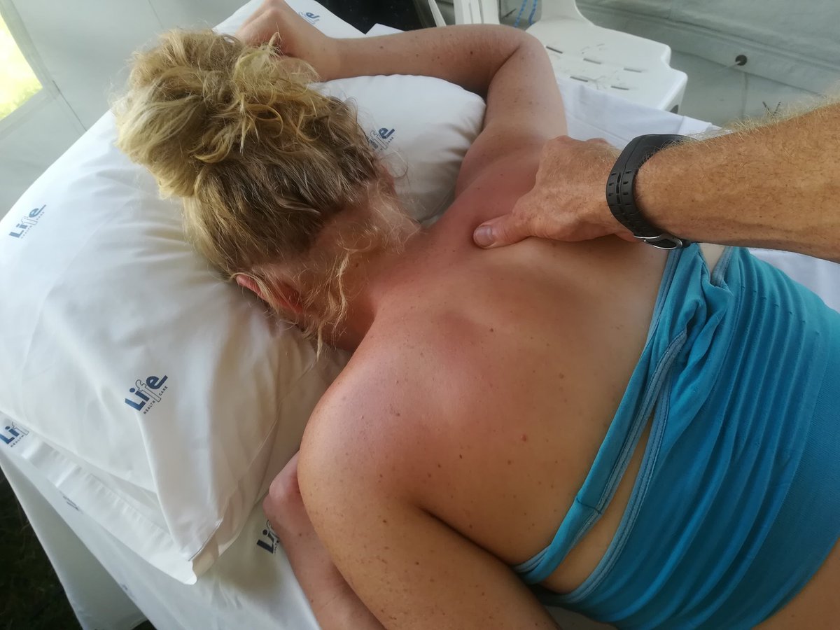 Looking after my star paddler. One day of <a href="/DusiCanoe/">Dusi Canoe Marathon</a> to go and all going well. 1 day to go. Looking after bodies as usual