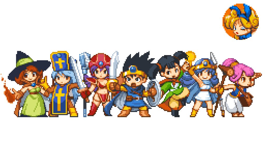 フラッグさん ドラゴンクエスト３ 集合絵 Dq3 ドット絵 Pixelart