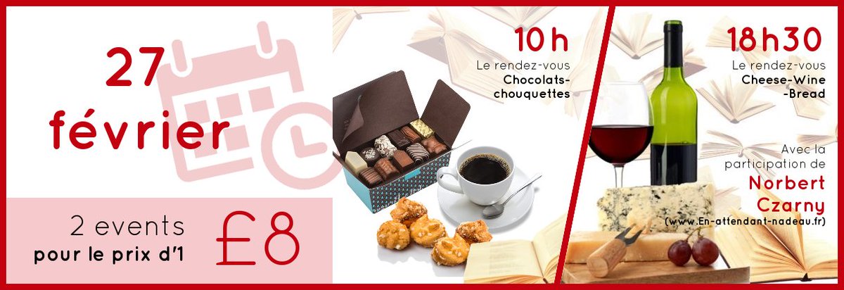 LIBRAIRIE LA PAGE (@librairielapage) on Twitter photo LE 27 FEVRIER A LA PAGE 📚🧀🍷
RDV Chocolats-Chouquettes, Spécial BD ! (10h-11h)
RDV Cheese-Wine-Bread avec Norbert Czarny (18h30-20h30)
Informations & Réservations :
lapage.events/en/store/les-e… LE 27 FEVRIER A LA PAGE 📚🧀🍷
RDV Chocolats-Chouquettes, Spécial BD ! (10h-11h)
RDV Cheese-Wine-Bread avec Norbert Czarny (18h30-20h30)
Informations & Réservations :
lapage.events/en/store/les-e…
