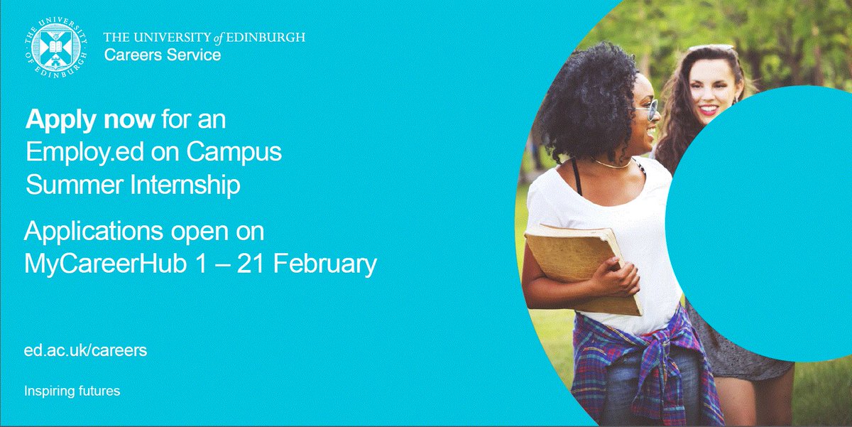 UoEDigiSkills's tweet image. Less than 1 week to apply for a great summer internship here at the UoE. Employ.ed on Campus offers UG 2nd and penultimate students the chance to work in University departments (including Digital Skills 😀) 
For more: edin.ac/1xU87S3
#employedoncampus #experienceworks