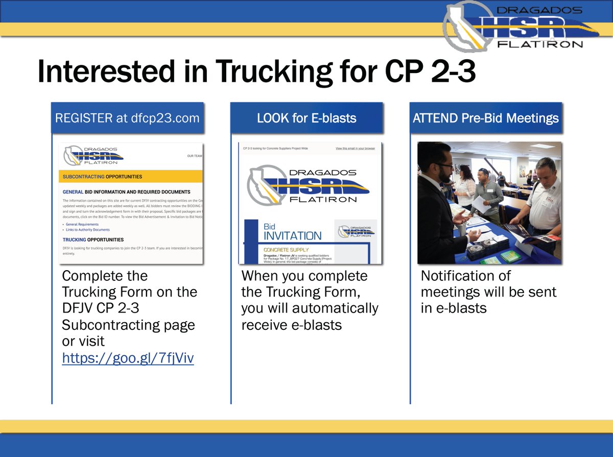 DFJV_CP23's tweet photo. CP 2-3 is in search of qualified trucking companies in the Central Valley. Interested? Check out our flowchart and complete the survey. https://t.co/qFXW9drSGq https://t.co/iIVhOst9Ui