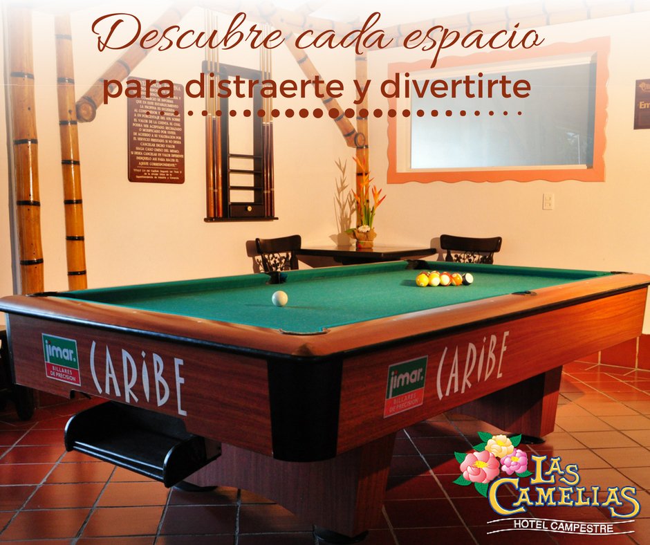 Descubre cada espacio que el #HotelCampestre #LasCamelias tiene para distraerte y divertirte haciendo lo que más te gusta. 

#billar #billarpool #carambola #billiards #poolplayer #diversión #Hotels