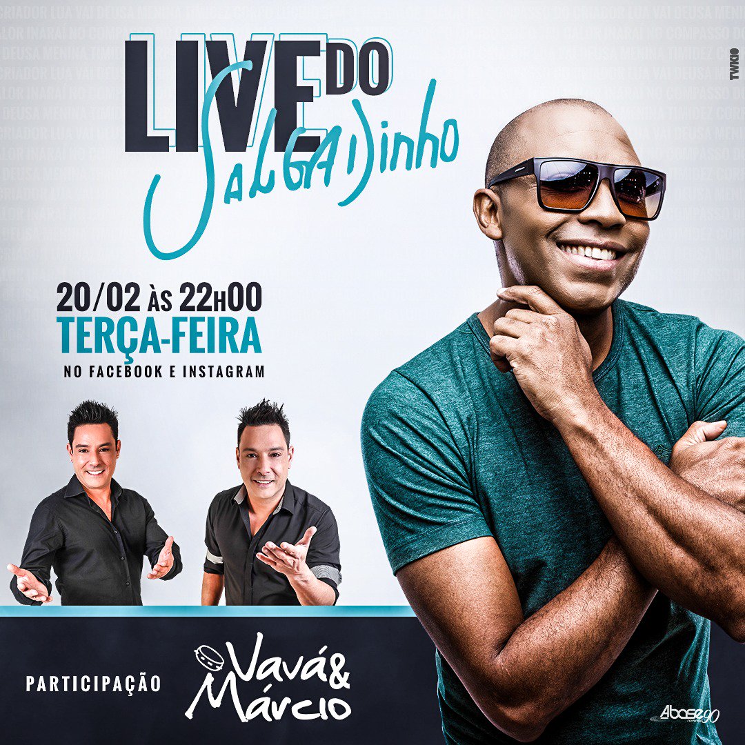 vavaemarcioreal's tweet image. Não percam, terça-feira, 20/02 às 22:00, estaremos marcando presença na live do facebook  Cantor Salgadinho Original e instagram @salgadinhooficial #vavaemarcio #live #cantorsalgadinho