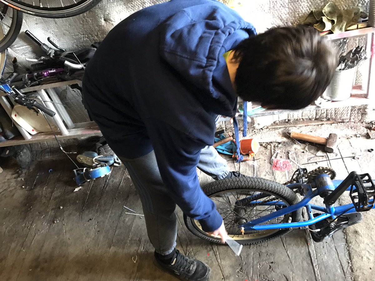 Bike maintenance at a local business for ks4 student Kien. #employmentpathway #genuineopportunities #localcommunity #beyondbennerley