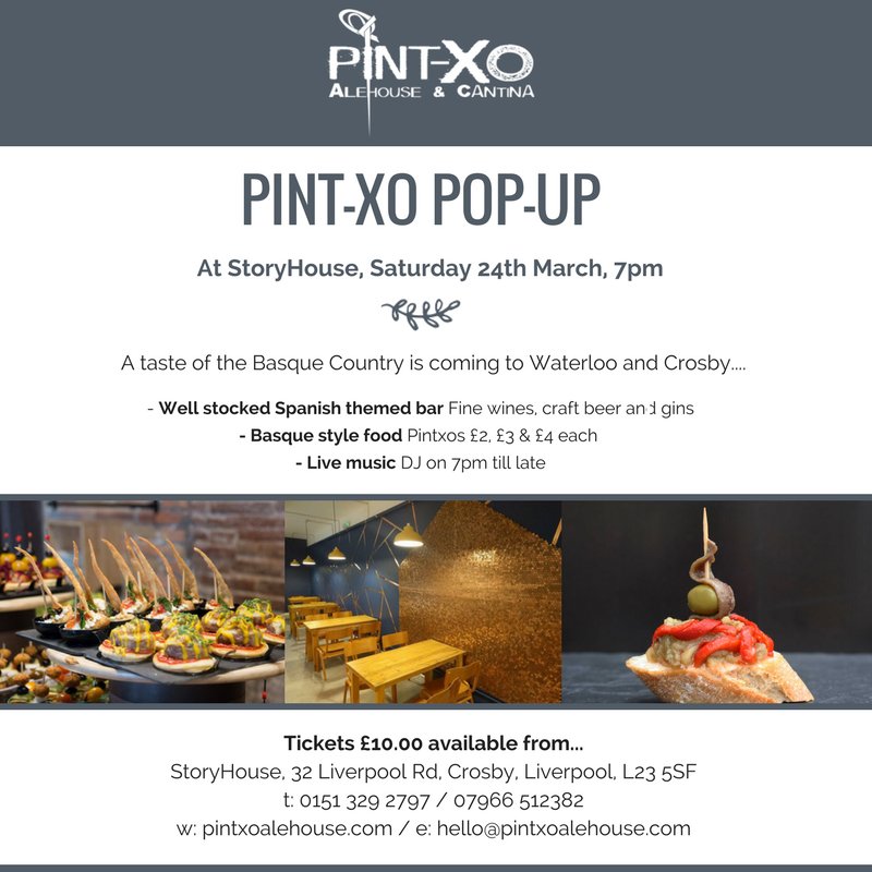 Have you got your tickets for our next pop-up at StoryHouse yet? Come and experience an authentic taste of the Basque Country with our well-stocked Spanish themed bar, delicious pintxos created from the highest quality local ingredients and music from our resident DJ 🍢🍻