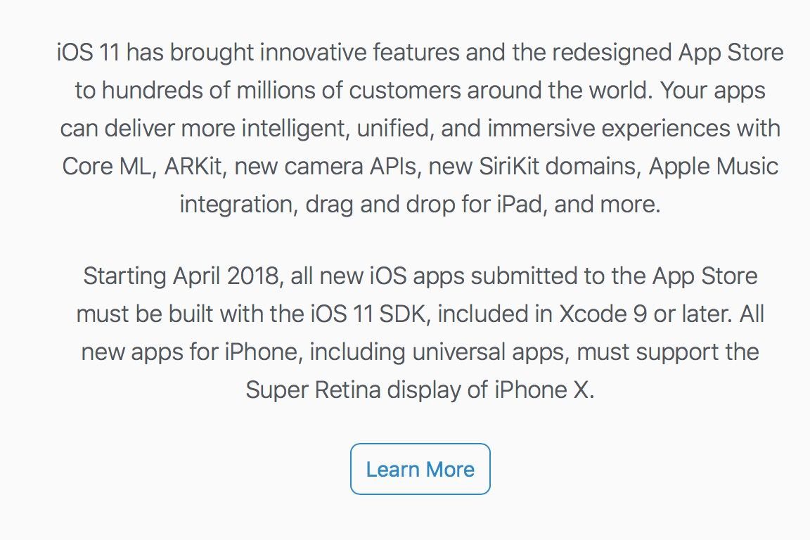MoveoApps's tweet photo. New iOS App MUST REQUIRE support for iPhone X screen, iOS 11, and watchOS 4 on April 1

https://t.co/aHHR0fykoa

#AppDev #Developer #Devs #Apple #iPhone #iOS #iOS11 #Apps #News #Tips https://t.co/pyty4mQJQ3