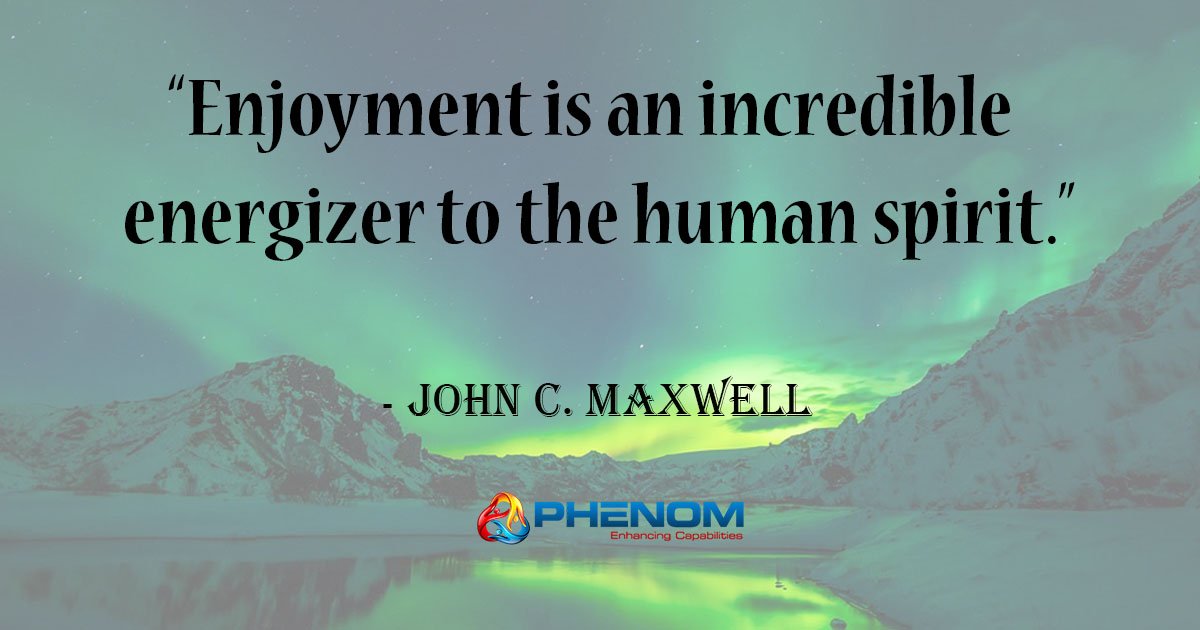 PhenomIndia's tweet photo. Enjoyment is an incredible energizer to the human spirit.

#Enjoyment #energizer #Leadership #Leadershipskills #BusinessLeaders #Leaders https://t.co/CMQpQuu8wd