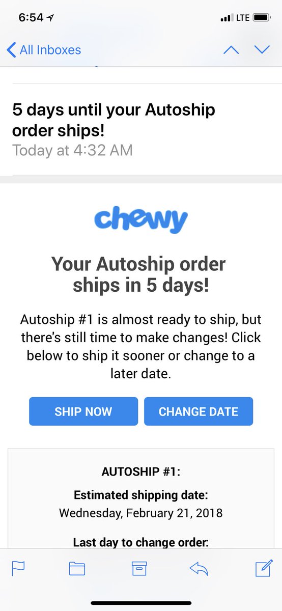HandyBethany's tweet image. I love how @Chewy reminds me of my autoship and seamlessly allows me to change the date from my phone with just three clicks. #customerexperience #lessfriction