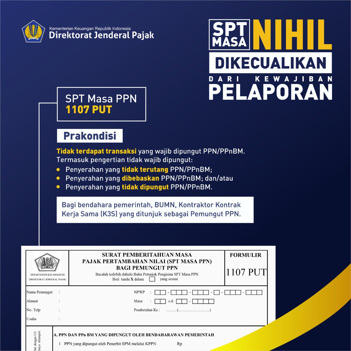 Selamat malam #Sahabat516 

Sambil santai, simak yuk poin2 perubahan peraturan terkait pelaporan SPT Masa dalam Peraturan Menteri Keuangan No. 9/PMK.03/2018 di infografis berikut ini.

#sadarpajak
#pajakkitauntukkita