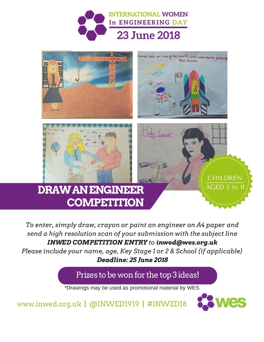 WES1919's tweet photo. Teach in a primary/elementary #school? Why not engage your #students with #INWED18 #Draw an #Engineer #competition? https://t.co/SuOhVBGmNP #RaisingTheBar #womeninengineering #inspireanengineer #yoe #WomeninSTEM https://t.co/5tzrBeN0g5