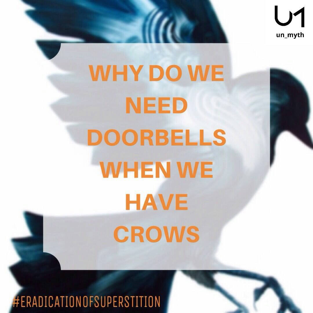 myth_un's tweet photo. If guests were coming then you would get a call not a crow on your window.
#unmyth #superstition #ERADICATIONOFSUPERSTITION #facts #taboo #oldwivestales  #blindfaith #spreadawareness https://t.co/NyM7RJpYEO