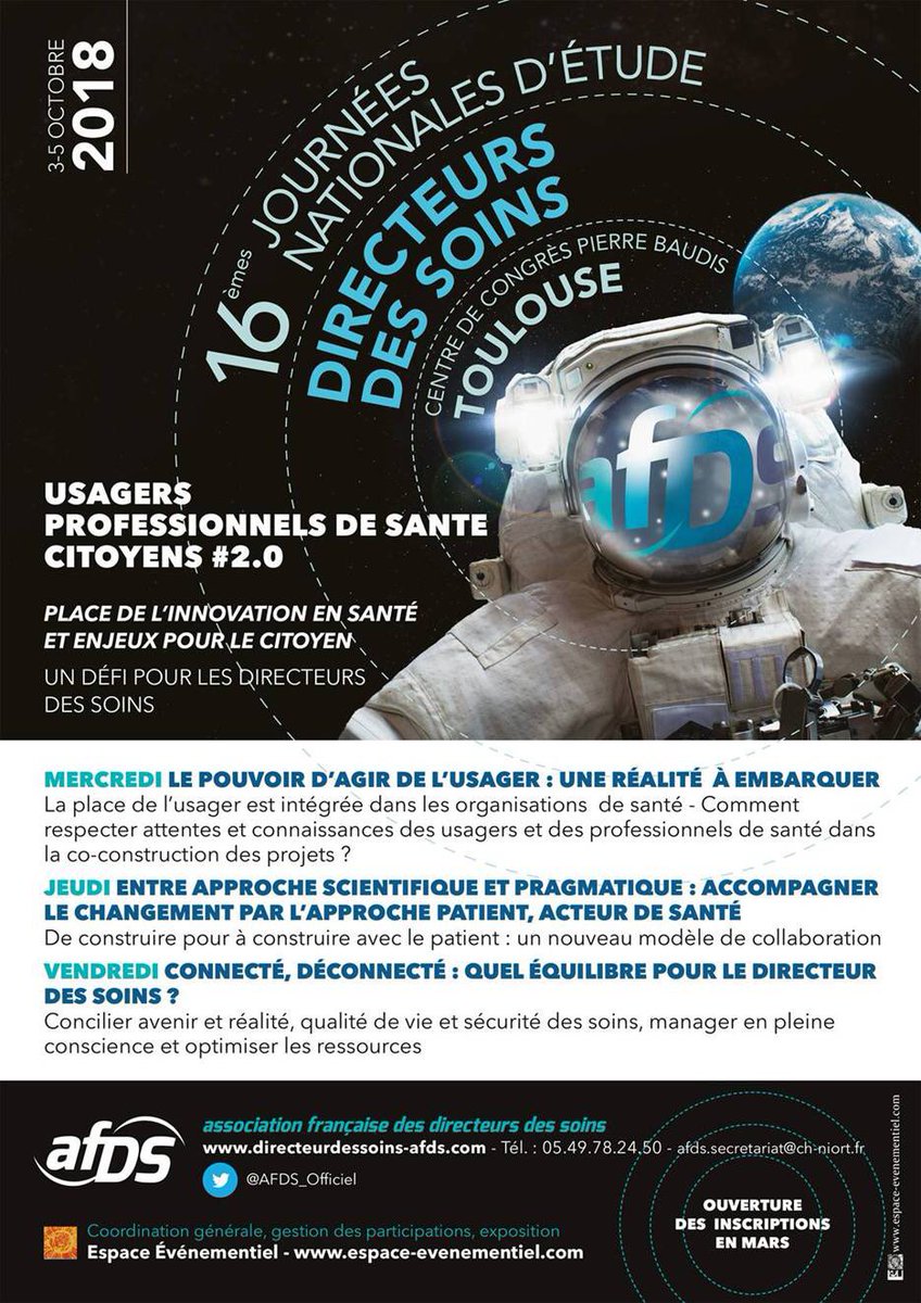 AFDS_Officiel's tweet photo. Journées d’étude de l’@AFDS_Officiel Pensez à noter les dates sur votre agenda !  @MNHGroup @EDS_StExupery @anap_sante @laFHF @EHESP @ADRHESSlive https://t.co/uyjaLeit0S