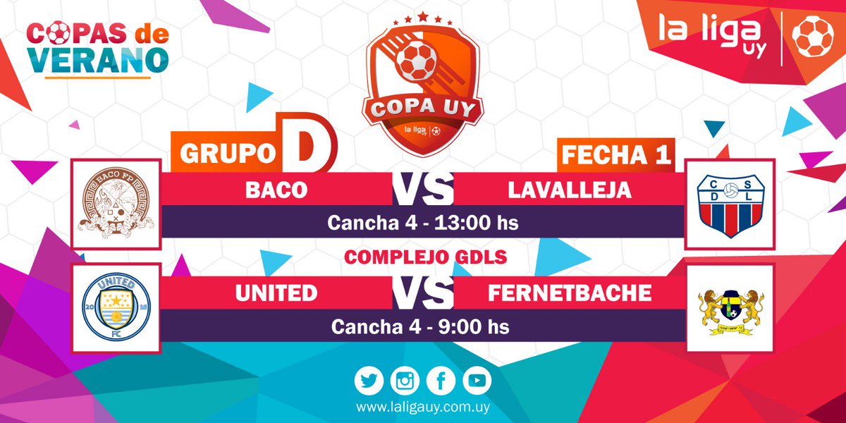 🏆 ¡Todo listo para la primera fecha de la #CopaUy! 🏆
Mirá los horarios y complejos a jugarse los partidos. ¡Le damos la bienvenida a los nuevos equipos de #LaLigaUy!