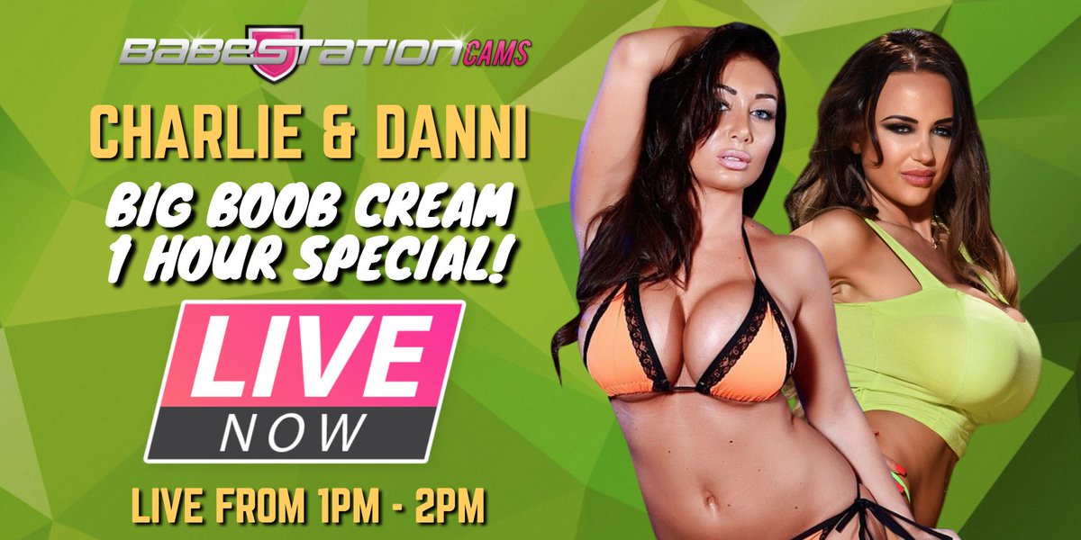 WATCH NOW: Big Boob Cream Special! 😍🍦 

@charliec_xxx &amp; Danni Levy have got their boobs out! Only until 2pm. Don't miss it...

Stream Here 👇 
https://t.co/q5ZrbfnXYo https://t.co/BQE3iq5V4g