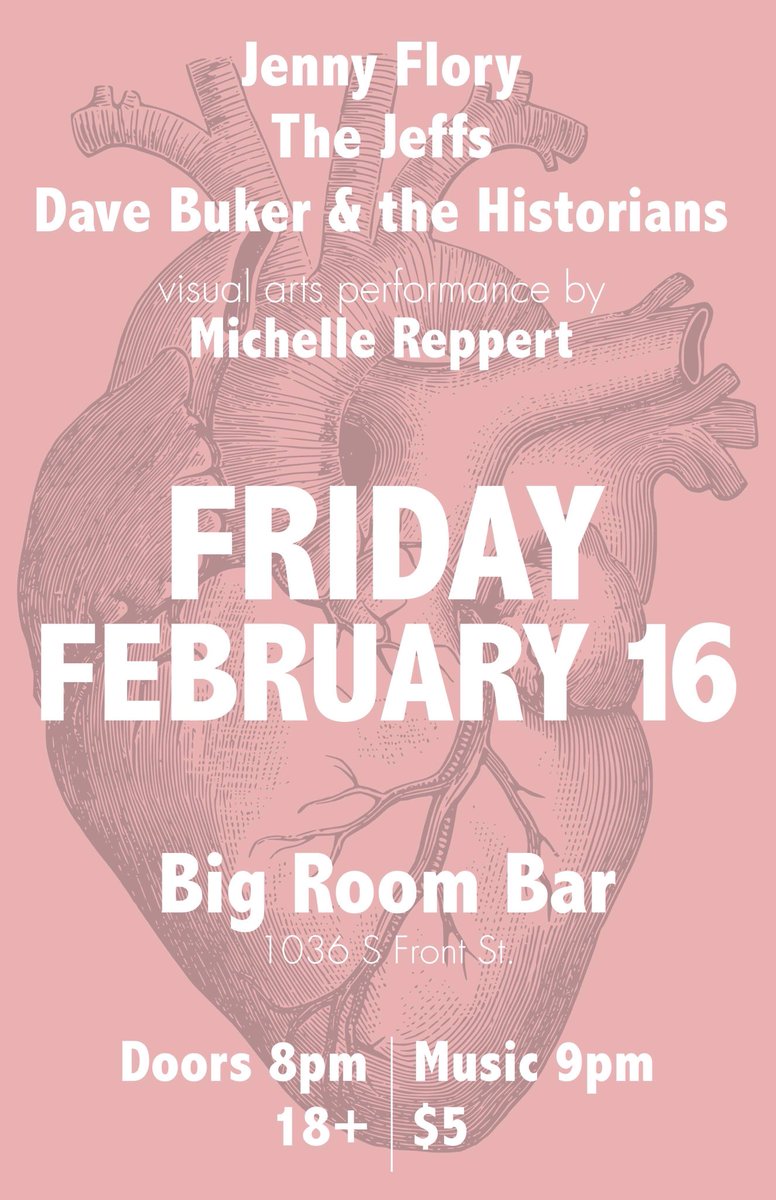 Tonite!

Jenny Flory 9:00
The Jeffs 9:40
Michelle Reppert 10:35
Dave Buker &amp; The Historians 11:00