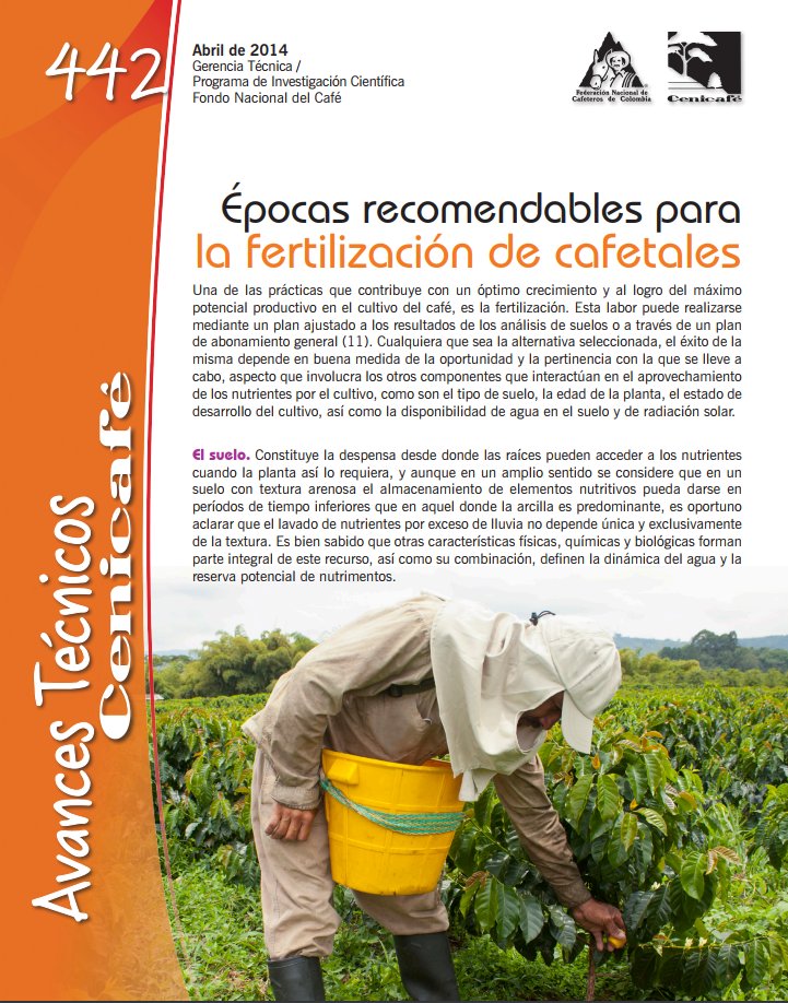 #ParaLeer Conozca las épocas recomendadas para la fertilización de los cafetales cenicafe.org/es/index.php/n…