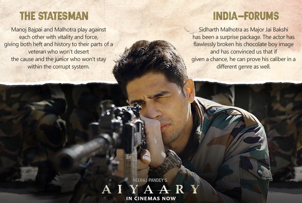 Team_SidharthM's tweet photo. Right from his portrayal as Jai Bakshi to breaking shackles and experimenting... the members of the media are all praises for @S1dharthM https://t.co/YrjRcZUTPI