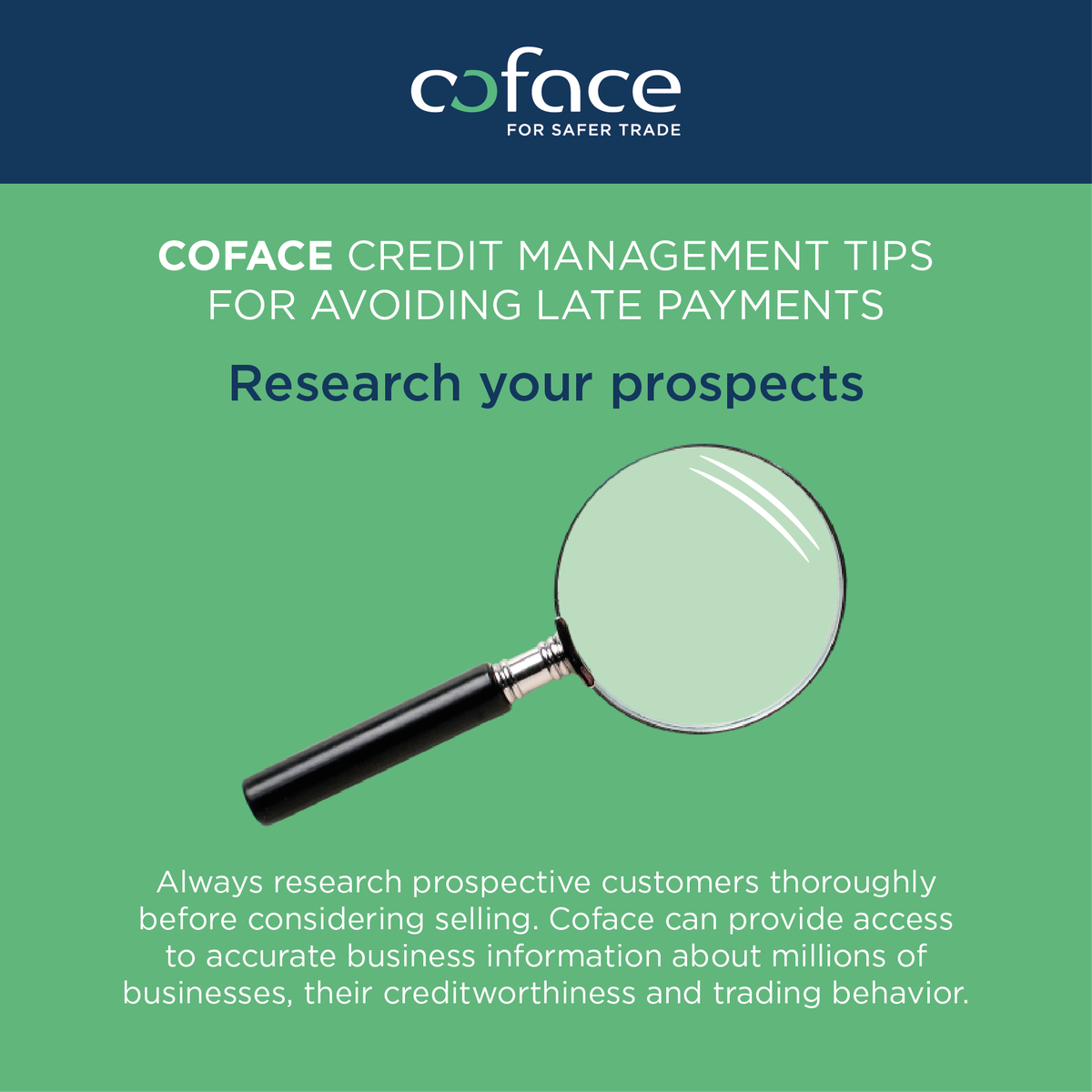 CofaceIreland's tweet photo. Coface Credit Management Tips: Research your prospects https://t.co/tlvCe7Apyv #cofaceit #knowyourcustomer #creditinsurance https://t.co/6khCryD22k