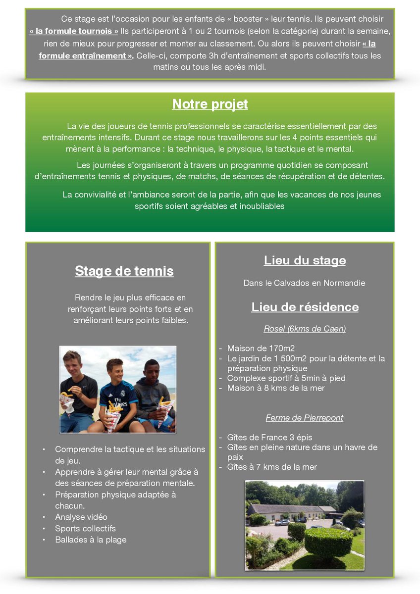ParisComite's tweet photo. veuillez trouver en Pj la plaquette de présentation du stage de Pâques en Normandie du 21 au 28 avril 2018.
   
  Vous avez le choix entre 2 formules:
   
  - la formule compétition (entrainements + 2 tournois): 550€
   
  - la formule entrainement: 490€ https://t.co/B0nc1XXXlm