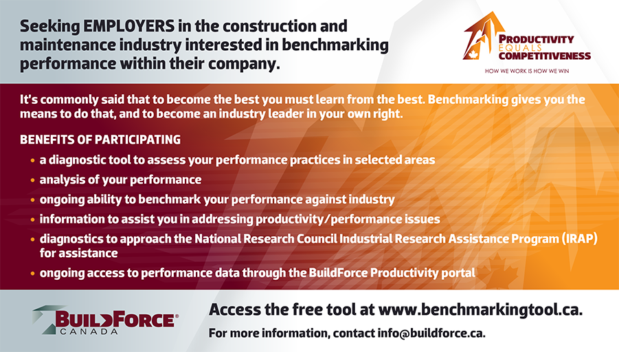 BuildForceCan's tweet photo. Benchmarking on an industry-wide basis benefits the entire sector by encouraging continuous improvement.
Introducing the new, free Performance Benchmarking Self-Assessment Tool: https://t.co/NqKLYlw2b0.
#ConstructionProductivity #HowWeWorkIsHowWeWin https://t.co/RKegFqAq6G