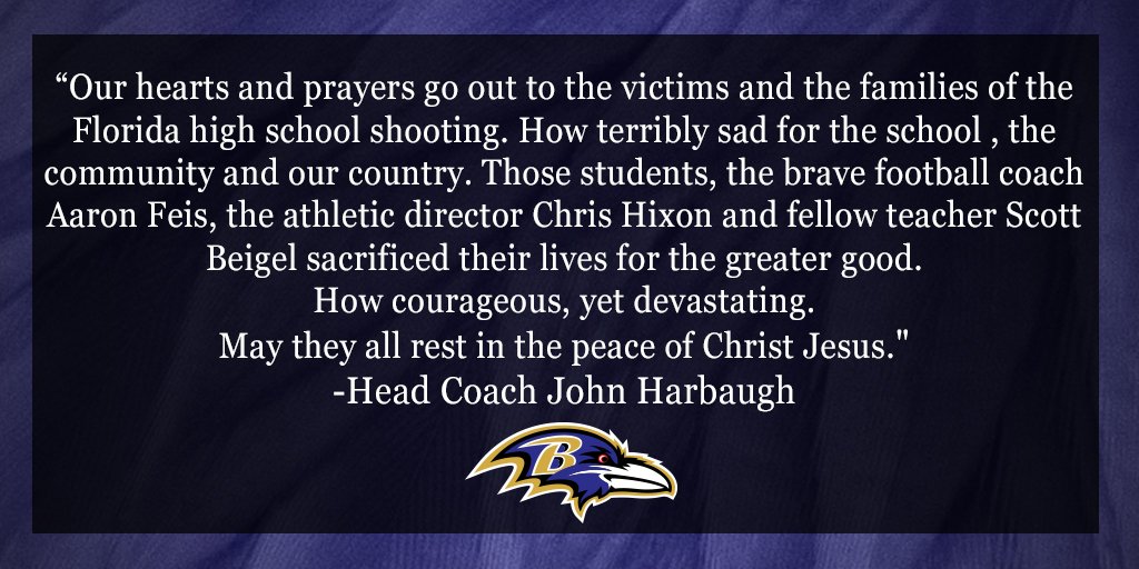 Ravens's tweet photo. Statement from Head Coach John Harbaugh. https://t.co/KUhJ81lS1L