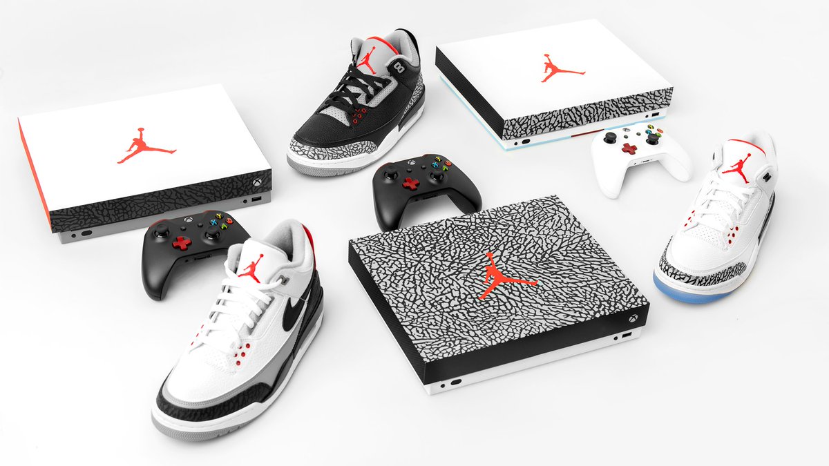 RT for a chance to win an Xbox One X console inspired by the #AirJordan III. NoPurchNec. Ends 02/21/18. #Sweepstakes rules: xbx.lv/2CpRp0E