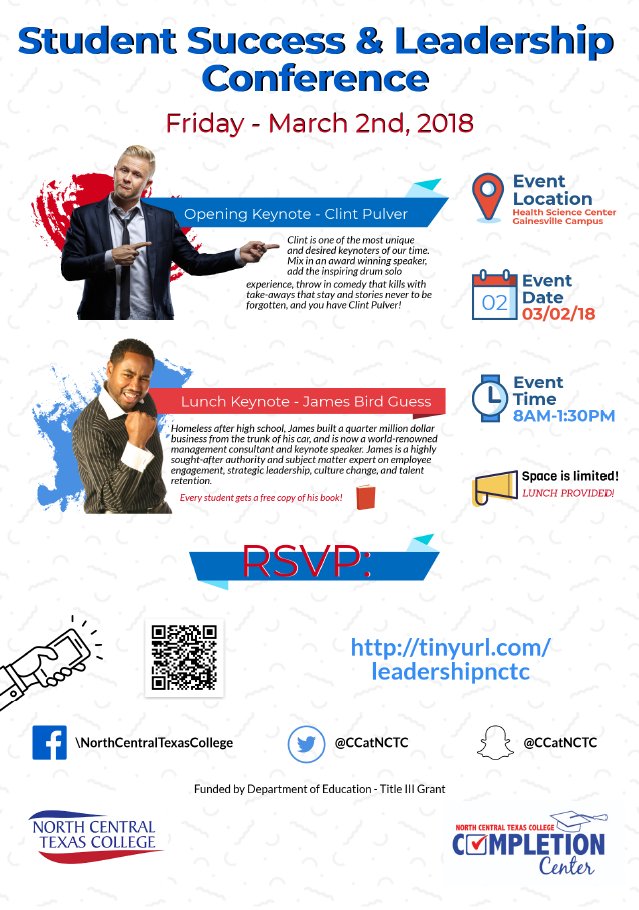 CCatNCTC's tweet image. Register today for the Student Success &amp;amp; Leadership Conference on Friday, March 2! Details here: