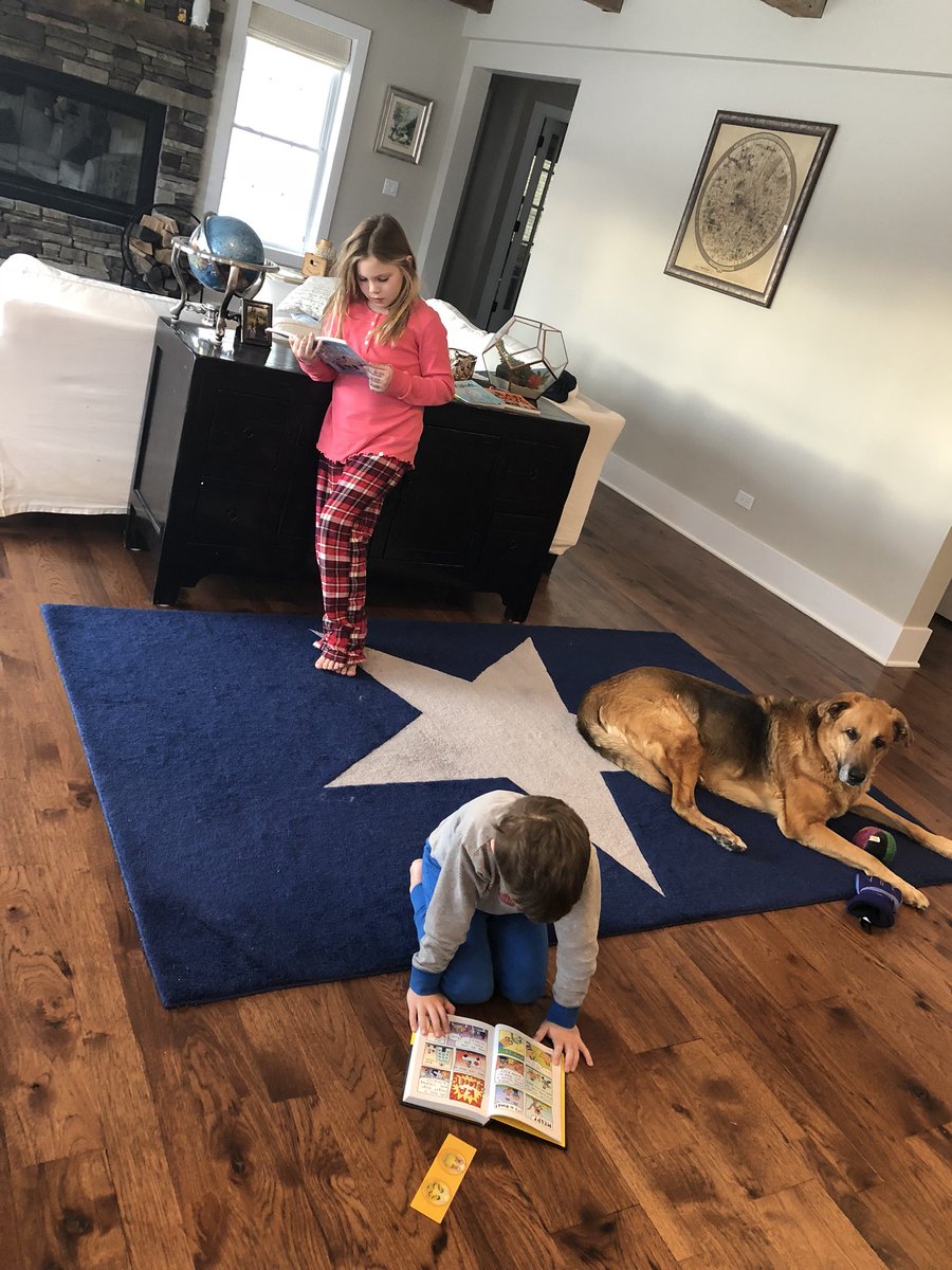 BritChiTownMum's tweet photo. When you won’t stop reading to get ready for school! #bookfairsuccess @WindsorWildcats https://t.co/Xxz1tTurdT