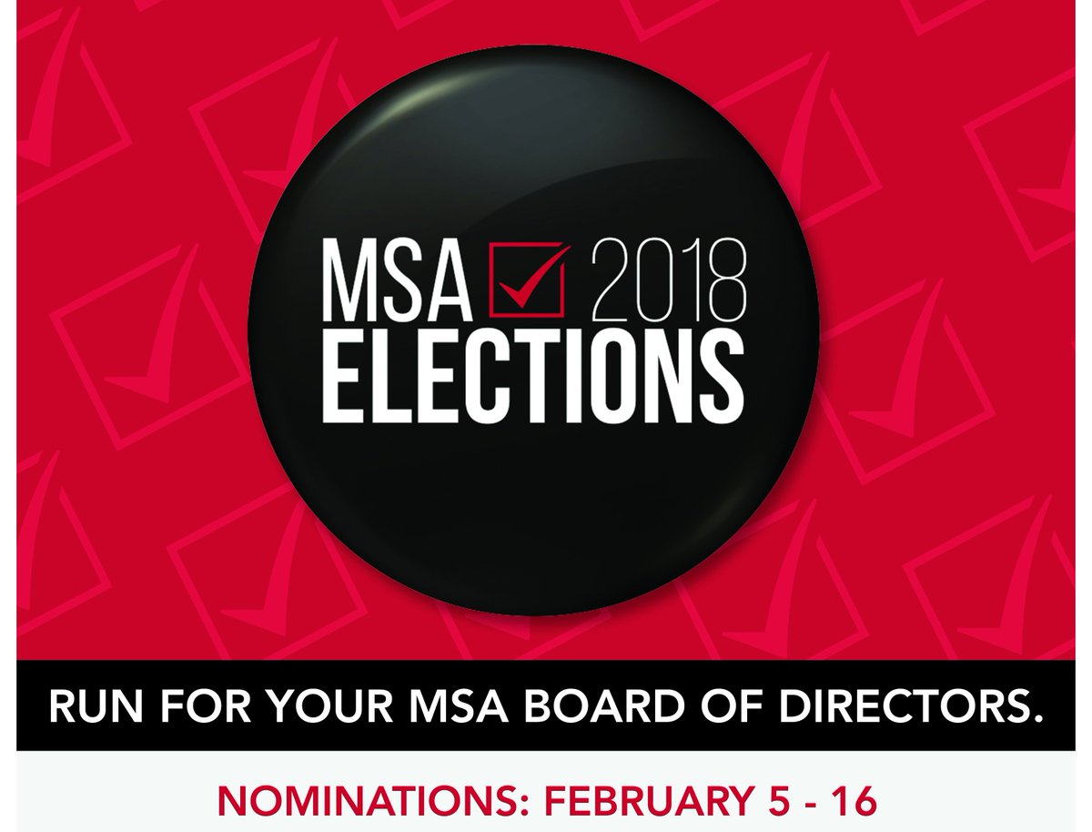 MSAmohawk's tweet photo. Today's the last day for nomination submissions to run for the MSA Board of Directors! Get your final signatures and hand in your package to the MSA office by 4:00pm. @mohawklibrary @MohawkCollege @mohawkwellness @MohawkAlumni @MohawkAthletics https://t.co/1up3nx10hC