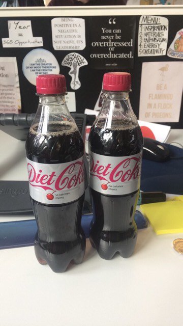 LUSUVPEducation's tweet photo. When you're feeling a bit manic about the upcoming conference but @LUSUPres knows how to cheer you up! #dietcokecherryforever #bestpres https://t.co/akoi1tBg6L