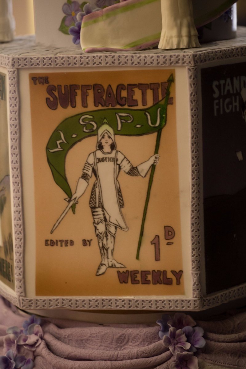 RosieCakeDiva's tweet photo. Tonight on #ExtremeCakemakers I get a little sentimental about the Suffragettes as I try to do justice to the new @OurEmmeline statue by @HazelReeves in #Manchester for #votes100 
@Channel4 at 5:30
#extremecakes https://t.co/itrXNAueC5