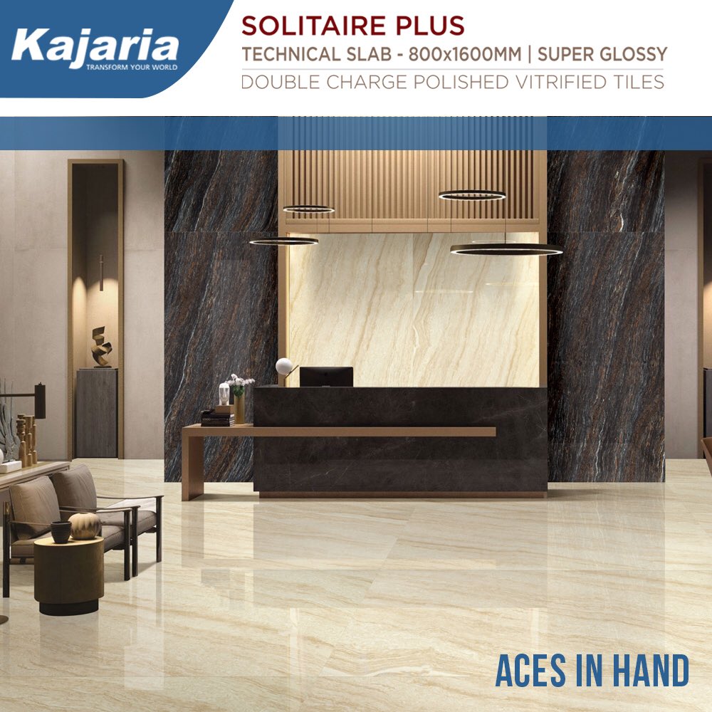 KajariaCeramic's tweet photo. With the Solitaire Plus – 80x160 cm, you’ll always feel like you have the aces in hand! With 0% water absorption and moist free capabilities, you’ll feel like you’re walking on air!
#KajariaCeramics #SolitairePlus #BeautifulHomes #KajariaHomes #PolishedVitrifiedTiles https://t.co/xynN81NwMO
