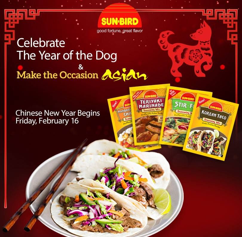 GuentherHouse's tweet image. Celebrate #ChineseNew! it's the year of the Dog! Honest and loyal, Dogs are the truest friends and most reliable partner. #sunbirdseasonings