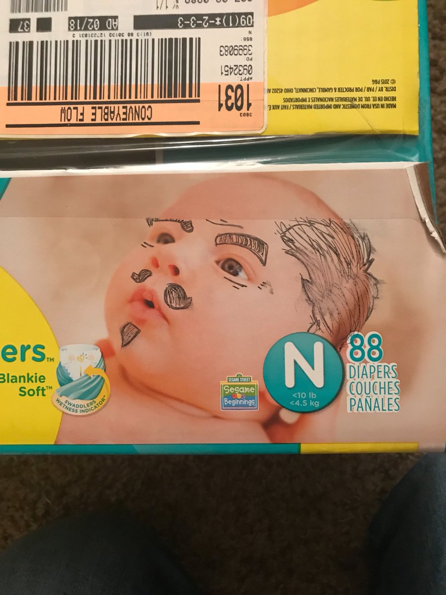 I asked Payton to wrap a box of diapers for a baby shower while I was at work and this is what he sends me...