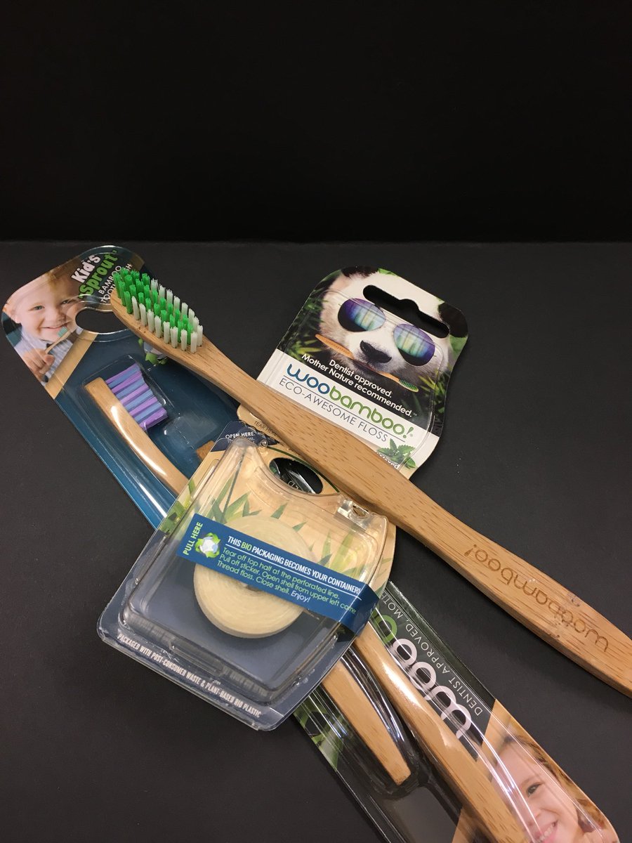 Cut down on your plastic waste with a bamboo toothbrush and biodegradable-floss #woobamboo #plasticfree
