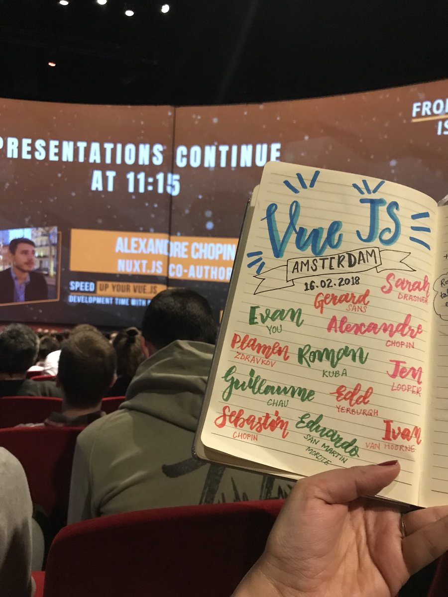 SuFromIndia's tweet photo. Amazing talks @vuejsamsterdam #vuejsconf @evanyou @sarah_edo @gerardsans @EddYerburgh @Atinux https://t.co/3tGOF5t4x6