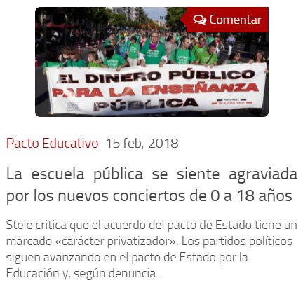 SindicatoSTECyL's tweet photo. 📰 ¿Por qué la #EscuelaPública se siente perjudicada con los #NuevosConciertos de los 0-18? 🔗https://t.co/nhFQNpHY0w
Artículo en nuestra web que explica la posición de @STESIntersindic frente a la propuesta aceptada en el #PactoEducativo https://t.co/4Lq8fCcPHA