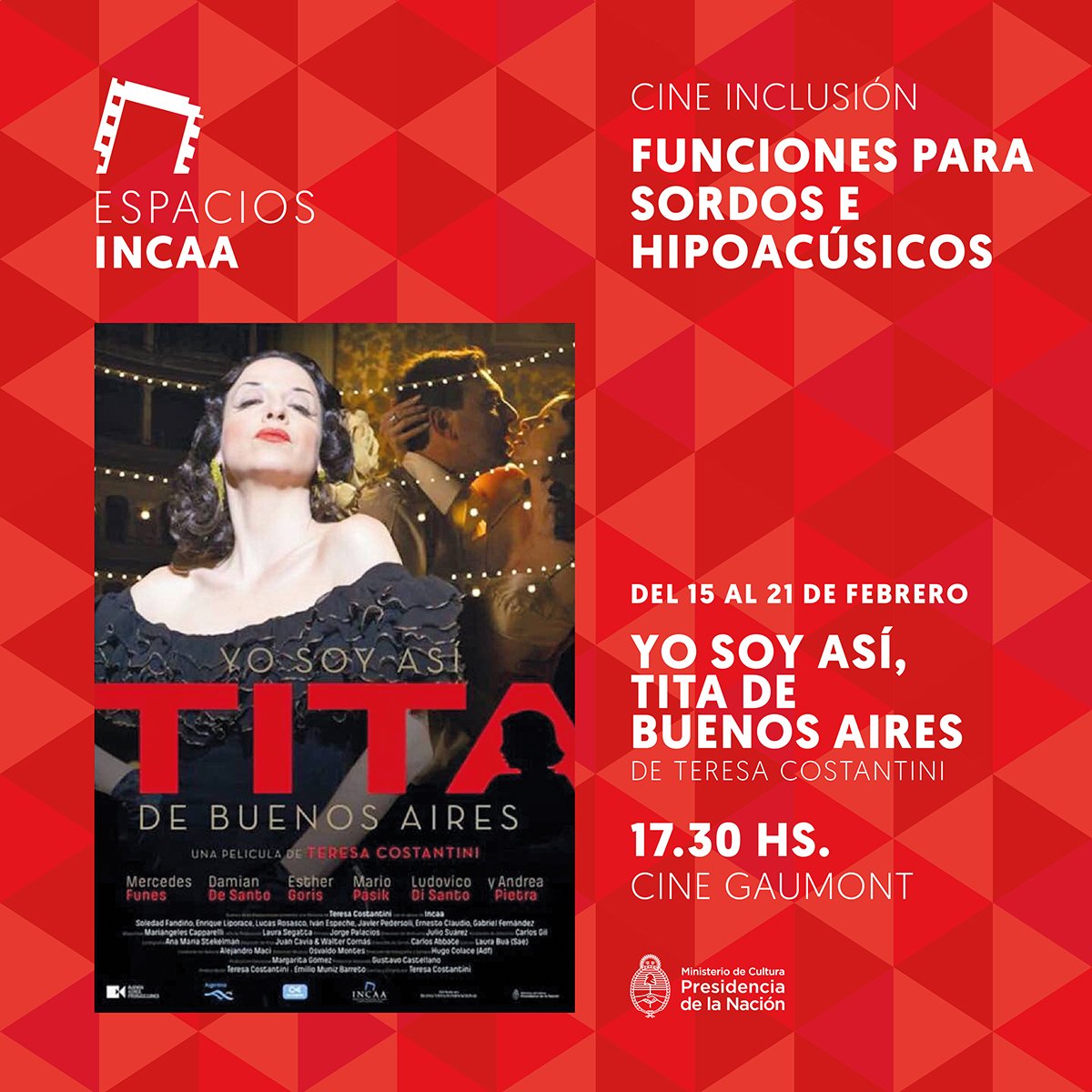 #EspaciosINCAA | Hasta el 21 de febrero hay una nueva proyección para sordos e hipoacúsicos en el Cine Gaumont: <a href="/Titalapelicula/">Tita La Película</a>, de <a href="/terecostantini/">teresa costantini</a>. ¡Disfrutemos todos de nuestro cine! ► goo.gl/wziWC8
