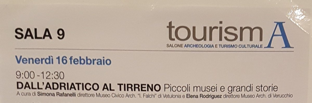 Alle 16.30 circa, ai nostri microfoni, parleremo di "Piccoli musei e Grandi storie" #tourisma18