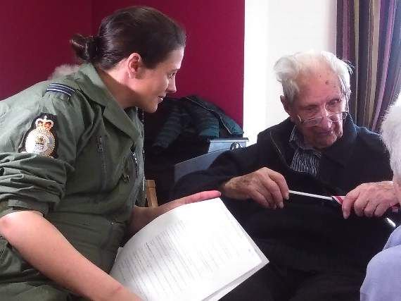SSAFA's tweet image. A Second World War RAF officer has celebrated his 103rd birthday and had his wish granted – to meet a present-day woman RAF pilot: buff.ly/2F36J6p