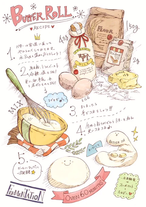 なんかこう、、ページイラストみたいなのが描いてみたく、バターロールを題材に描いてみました(๑・̑◡・̑๑)

◯主線は鉛筆
◯塗りはPhotoshop

ちょちょいとイラスト✏️

#イラスト
#デザイン
#線画
#ホームクッキング 