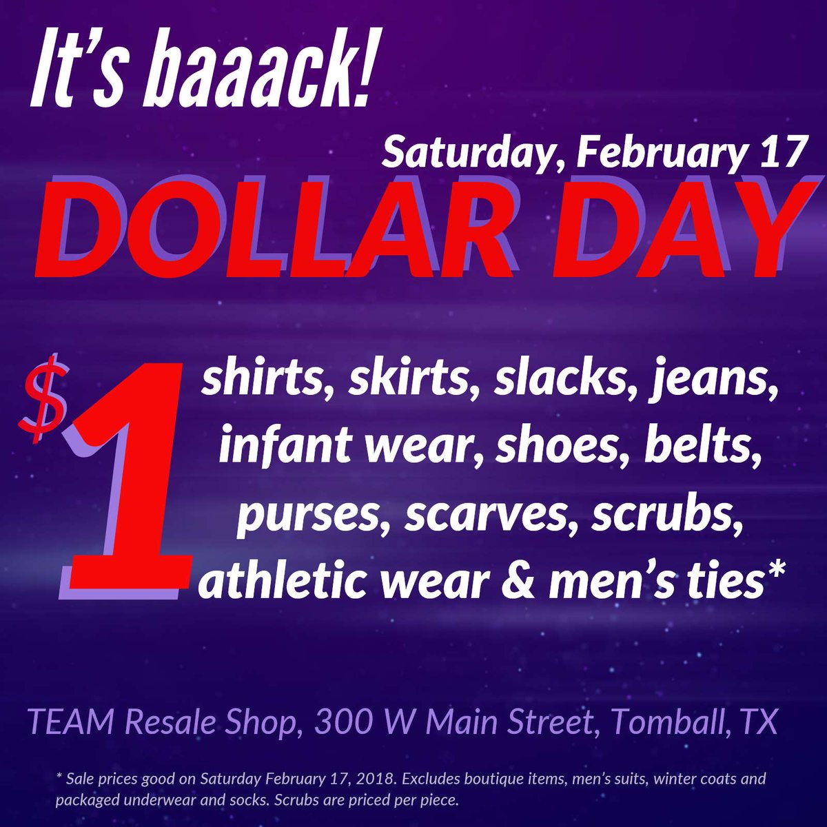 teamtomballtx's tweet image. Tomorrow at TEAM Resale Shop