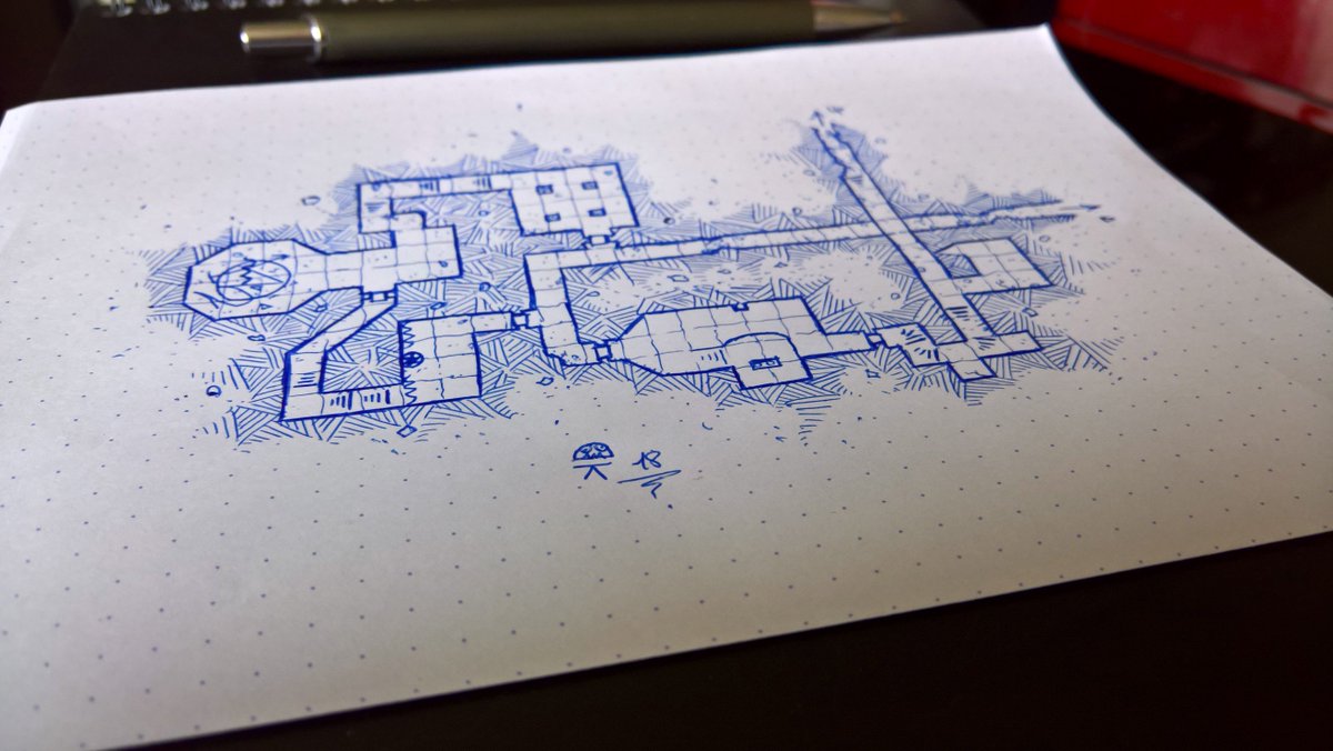 DungeonKosmic's tweet photo. It's been a while but it seems motivation is back. small dungeon quickly drawn for my next game.
#RPG #map #dnd #cartography #fridaymap https://t.co/Gms6J2Tnhv