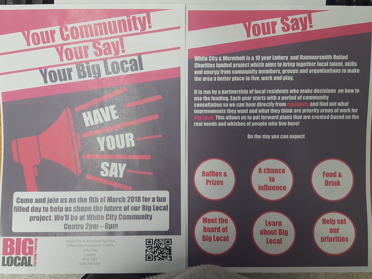 Have something you want heard come join us at White city community center on the 9th and the 10th of March to have your say and have some fun