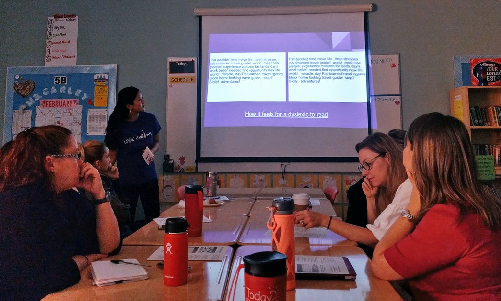 msjcollis's tweet photo. Gaining empathy &amp; learning #teaching strategies for our Ss w/ #dyslexia w/ the super-talented @MimiMeem //#livecurious #engchat #profdev https://t.co/6Bg0ZtdTYu