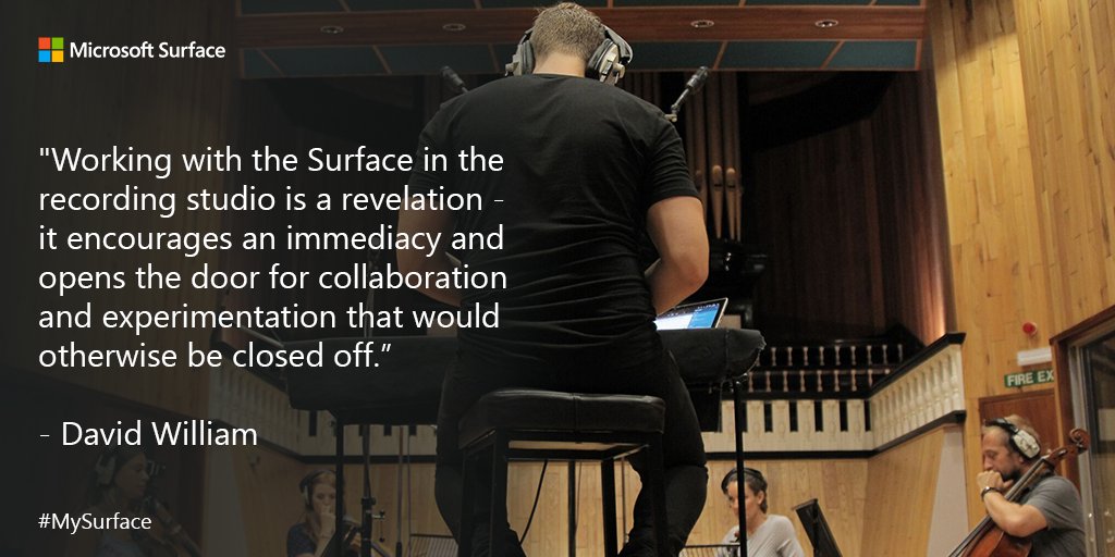 Surface_UK's tweet image. &quot;Working with the #Surface in the recording studio is a revelation - it encourages an immediacy and opens the door for collaboration and experimentation&quot; - @davidwhearn

📢 Share your #MySurface story to celebrate the 5th Year anniversary of the #Surface Pro! #CreatedOnSurface