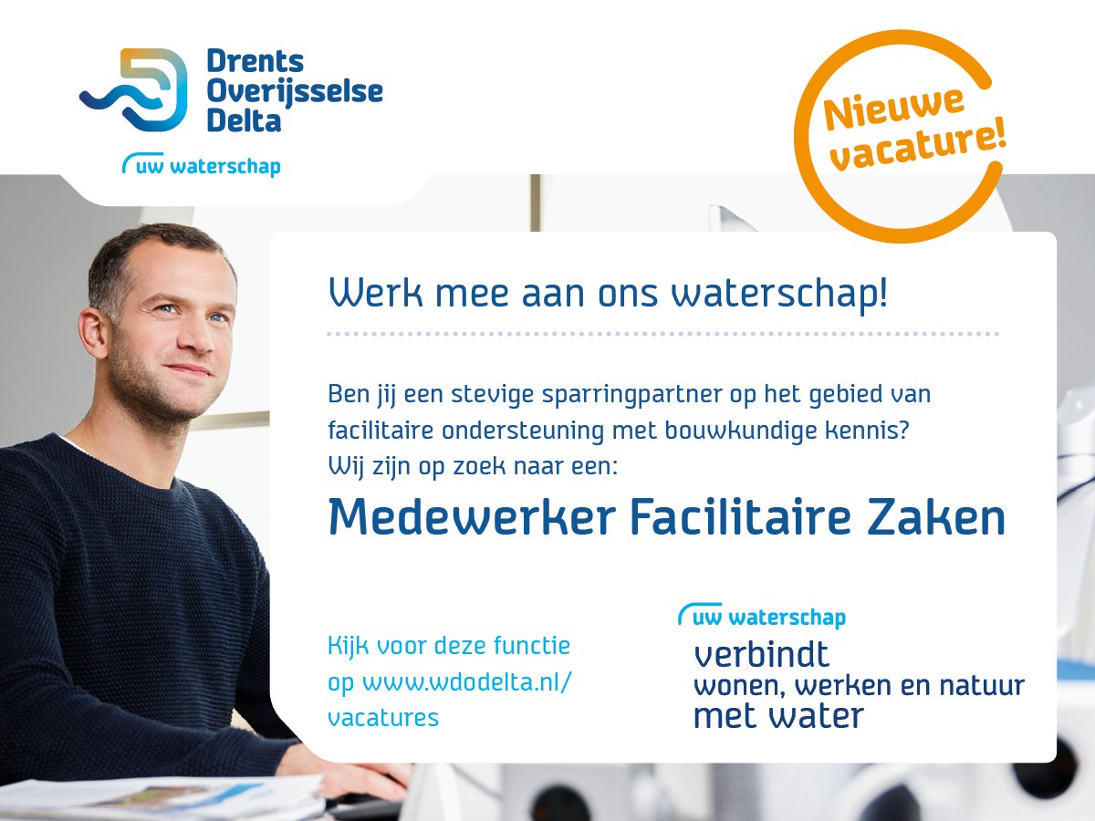 WDODelta's tweet photo. Ben jij in staat om veranderingen volgens een plan van aanpak door te voeren en te vertalen naar de praktijk van alledag? Dan is deze #vacature medewerker #facilitaire zaken misschien precies iets voor jou! 
https://t.co/tIhjIsNn9S https://t.co/ZPAERWFaHw