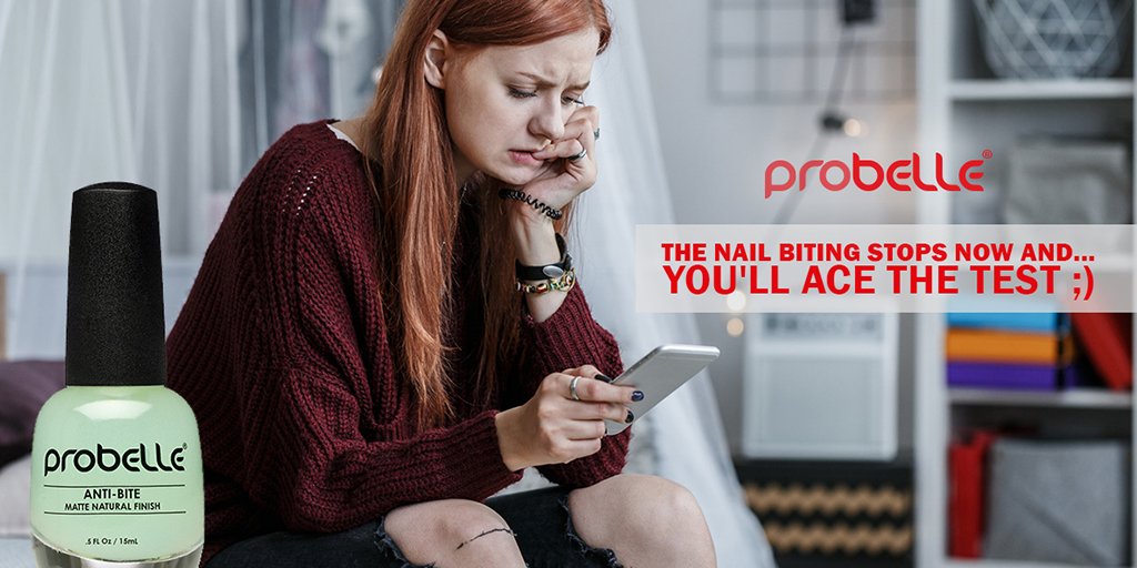 shopprobelle's tweet photo. Stressing over a big test and can't stop biting your nails? Use #Probelle Anti-bite base coat! https://t.co/YJwXSbtPpN
