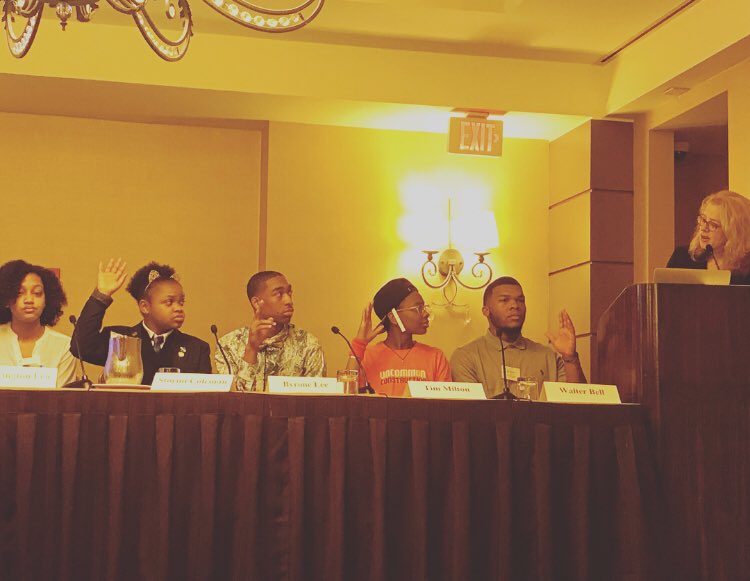 EducatePodcast's tweet image. So awesome hearing from @SciHighNOLA @KIPPLeadership @StAugnola + @EWAEmily asks if they feel a sense of ownership in their school #ewacharacter